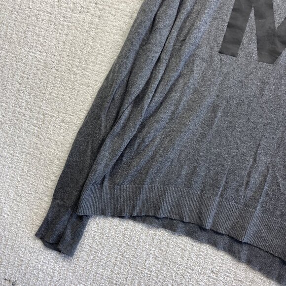 Michael Kors Mens Size L Sweater Gray Black MK Logo Crew Neck Knit Pullover Read - Picture 3 of 14